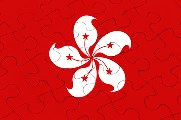 Hong Kong flag jigsaw puzzle