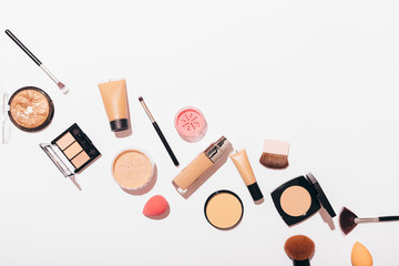 Makeup background of women's cosmetic products