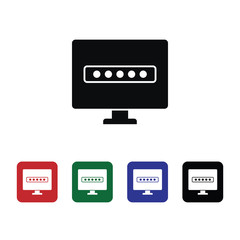 Fototapeta premium Computer, password, security, icon, flat. Element of security for mobile concept and web apps illustration. Thin flat icon for website design and development, app. Vector icon