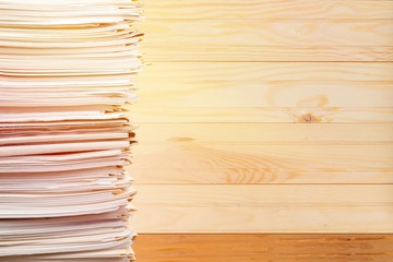 Stack of papers isolated on white background