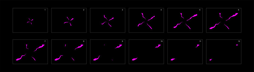  Line Smoke explosion Animation. explosion sprite sheet for game or cartoon or animation