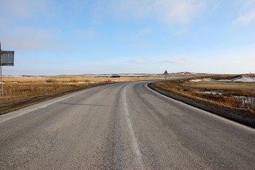 Karaganda - Balkhash road in Central Kazakhstan