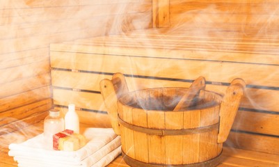 Fototapeta na wymiar Woman in sauna.