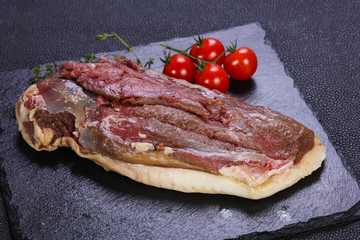 Raw duck breast