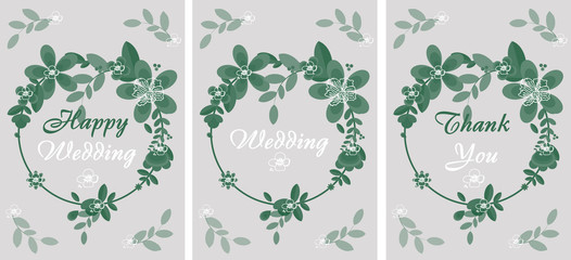 set of floral elements for design Wedding invitation