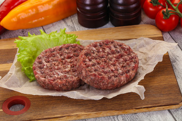 Raw burger cutlet