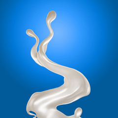 Splash of fluid. 3d illustration, 3d rendering.