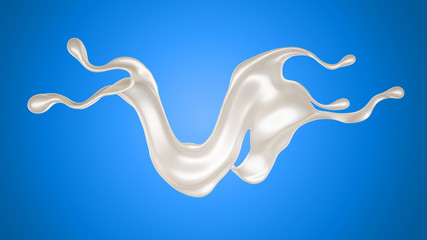 Splash of fluid. 3d illustration, 3d rendering.