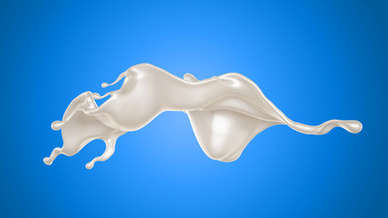 Splash of fluid. 3d illustration, 3d rendering.