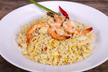 Thai style fried rice with prawn
