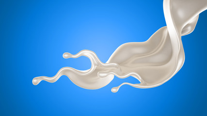 Splash of fluid. 3d illustration, 3d rendering.