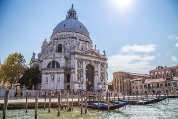 Views of streets and canals in Venice Italy