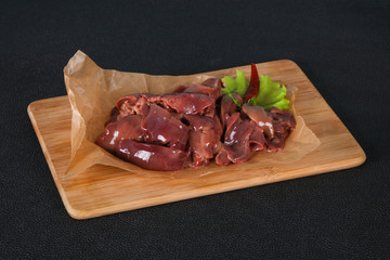 Raw chicken liver ready for cooking