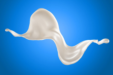 Splash of fluid. 3d illustration, 3d rendering.