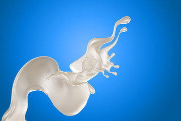 Splash of fluid. 3d illustration, 3d rendering.