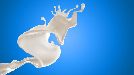 Splash of fluid. 3d illustration, 3d rendering.