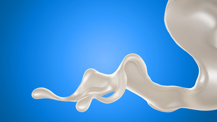 Splash of fluid. 3d illustration, 3d rendering.