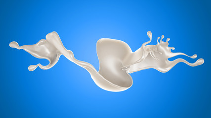 Splash of fluid. 3d illustration, 3d rendering.