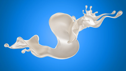 Splash of fluid. 3d illustration, 3d rendering.