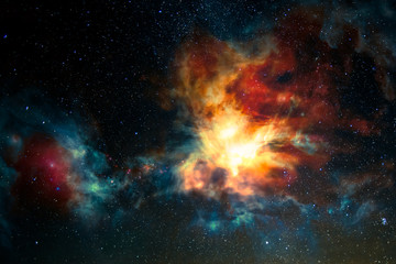 Obraz na płótnie Canvas Nebula, science fiction background. Elements of this image furnished by NASA.