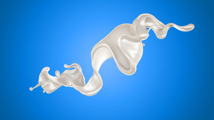 Splash of fluid. 3d illustration, 3d rendering.