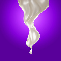 Splash of fluid. 3d illustration, 3d rendering.