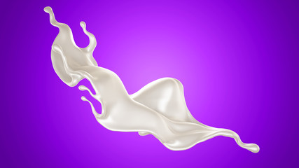 Splash of fluid. 3d illustration, 3d rendering.