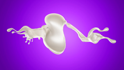 Splash of fluid. 3d illustration, 3d rendering.