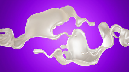 Splash of fluid. 3d illustration, 3d rendering.