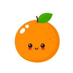 Happy cute smiling orange. Vector
