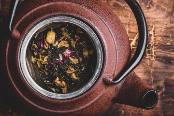 Fototapeta na wymiar Preparing herbal tea