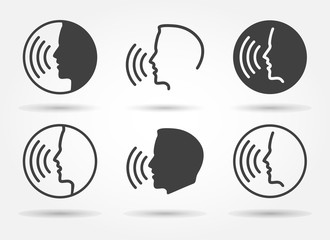 Speaking icons set