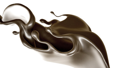 Splash of fluid. 3d illustration, 3d rendering.