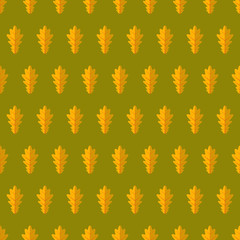Autumn fall oak leaves foilage seamless background pattern vector set
