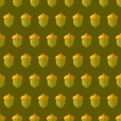 Acorn autumn fall seamless pattern vector nature background