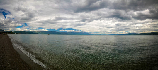 panoramic view to Ohrid lake, Struga, North Macedonia