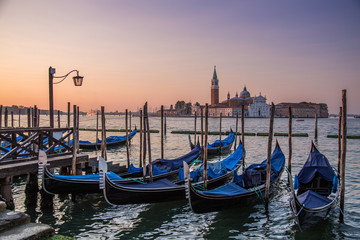 Views of streets and canals in Venice Italy