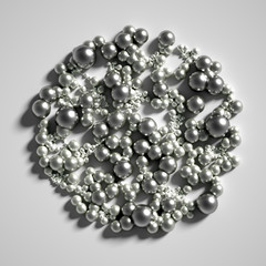 Beautiful background with balls, science, molecule, atom. 3d illustration, 3d rendering.