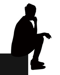 a woman sitting body silhouette vector