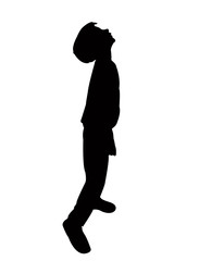 boy looking up, silhouette vector