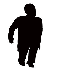 a midget man walking silhouette vector