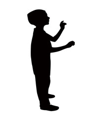 a boy body silhouette vector