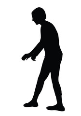 Fototapeta na wymiar woman walking body silhouette vector