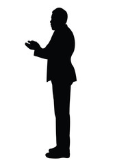 a man clapping body silhouette vector