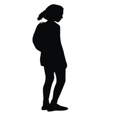a student girl body silhouette vector