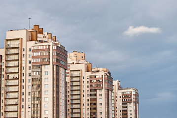 View of modern building in a city landscape