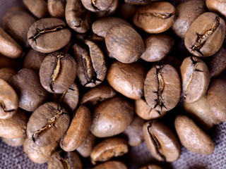 texture of roasted coffee beans