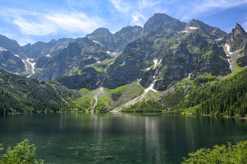 Naklejka na ściany i meble mountain lake in Tatras, Poland, Europe