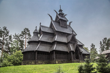 Stave church in Oslo Folkemuseum in Norway © pierrick