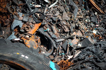 recycling old car tires landfill rubber waste dump